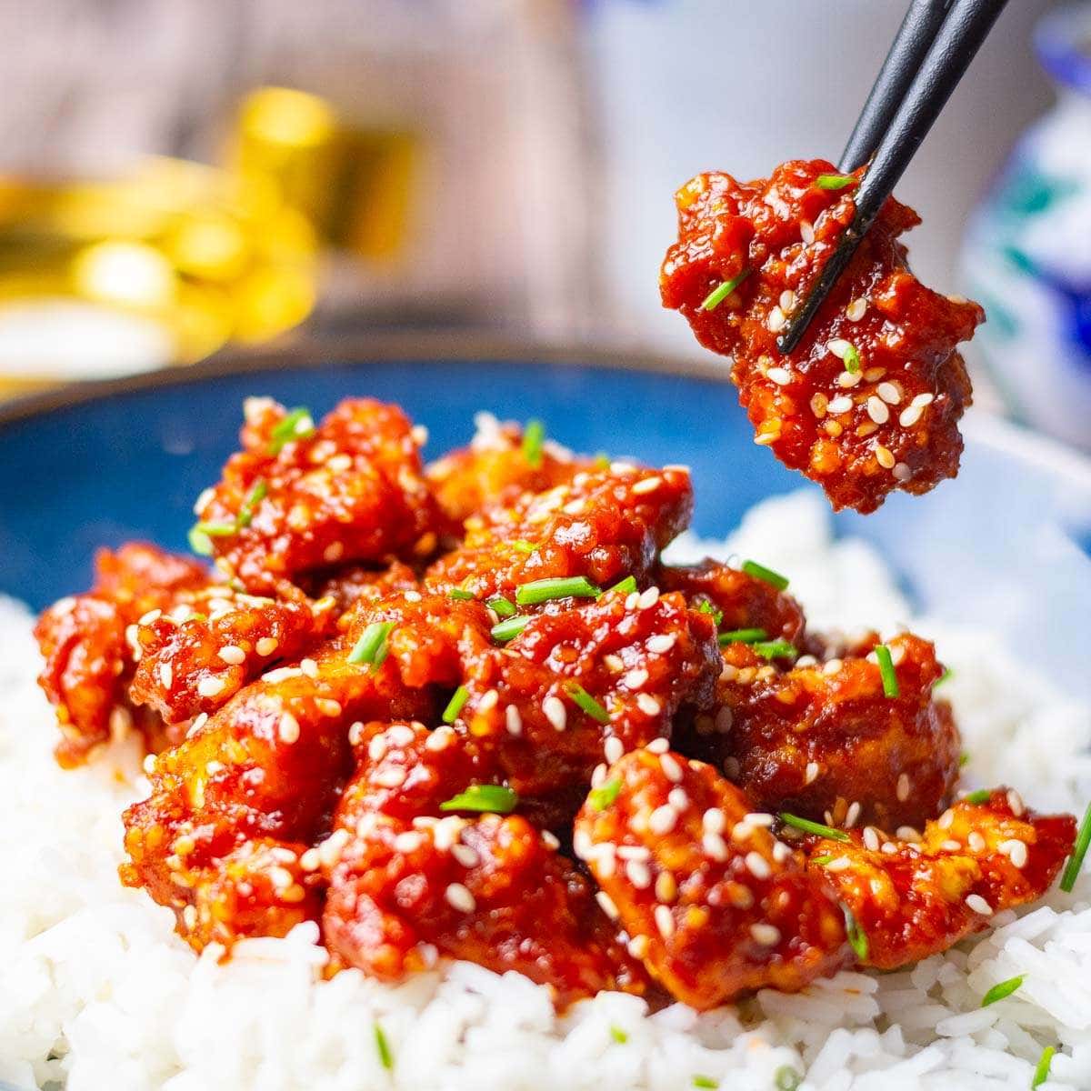 Spicy Korean Stir-Fried Tofu with Gochujang and Sesame