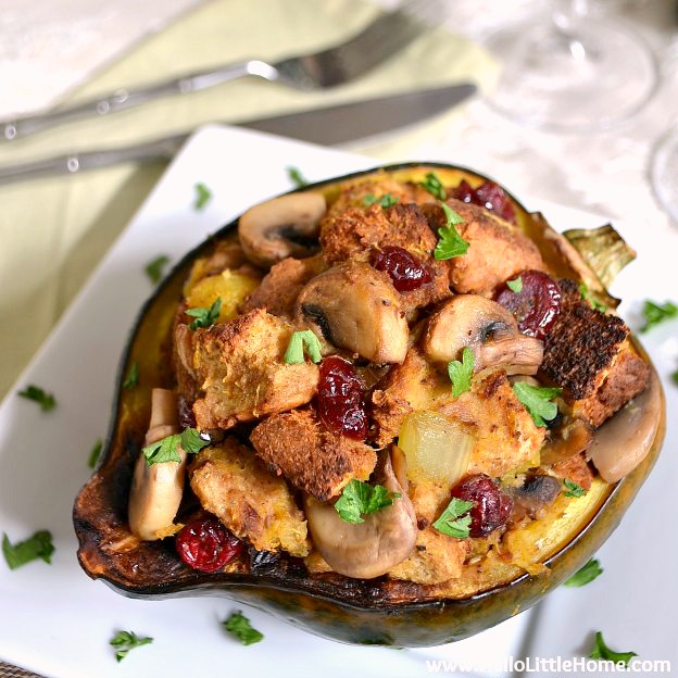 Sage and Cranberry Stuffed Acorn Squash