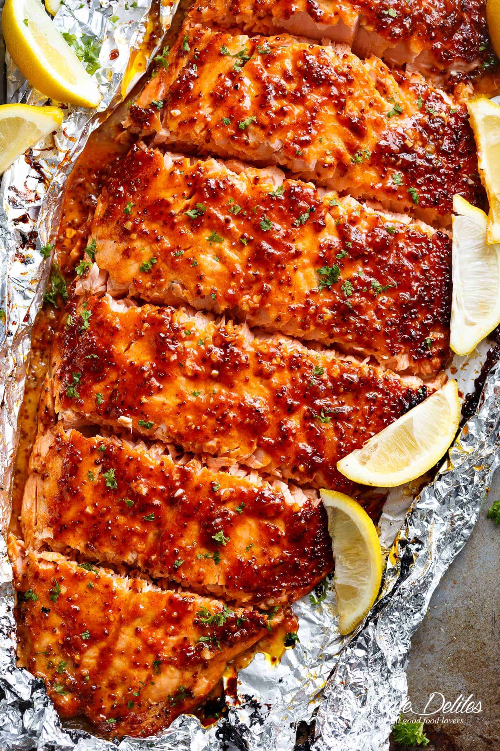 Honey-Mustard Roasted Salmon with Garlic Butter