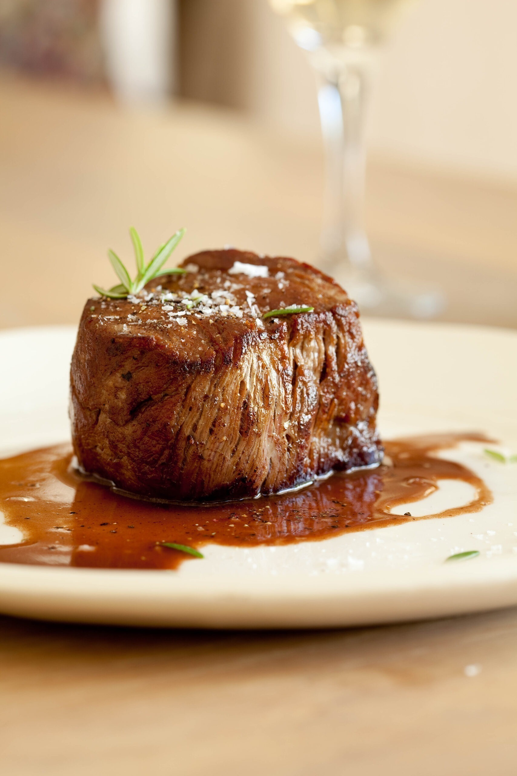 Pan-Seared Beef Medallions with Red Wine Shallot Sauce