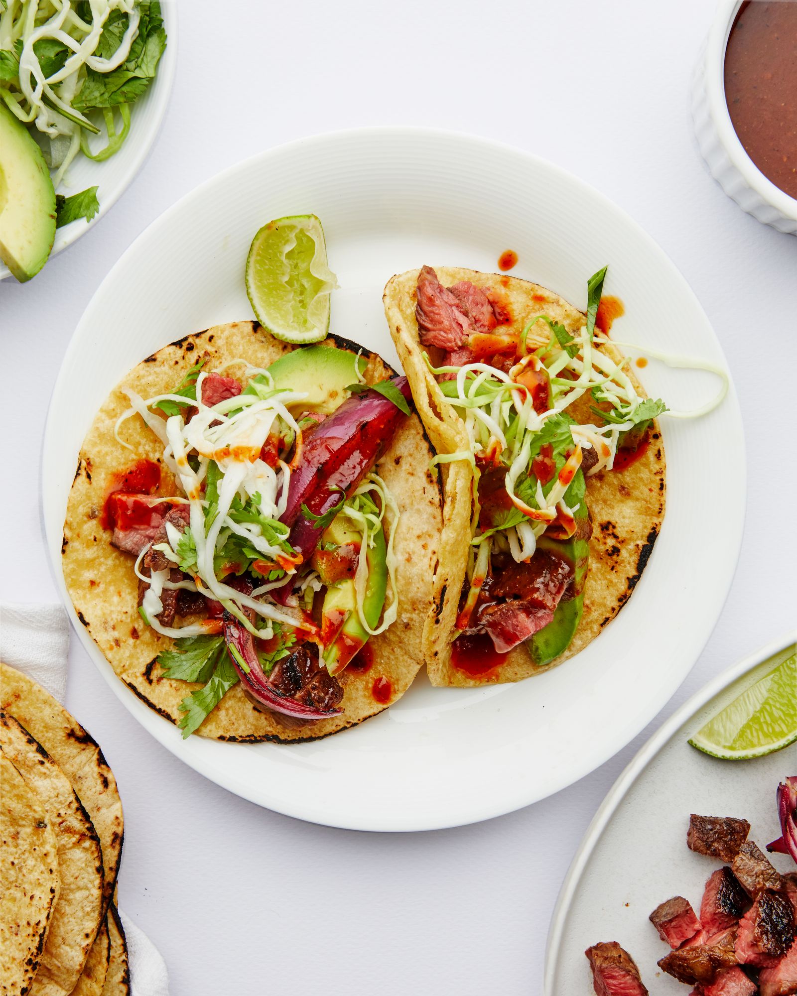 Charred Chipotle Beef Tacos with Cilantro Lime Slaw
