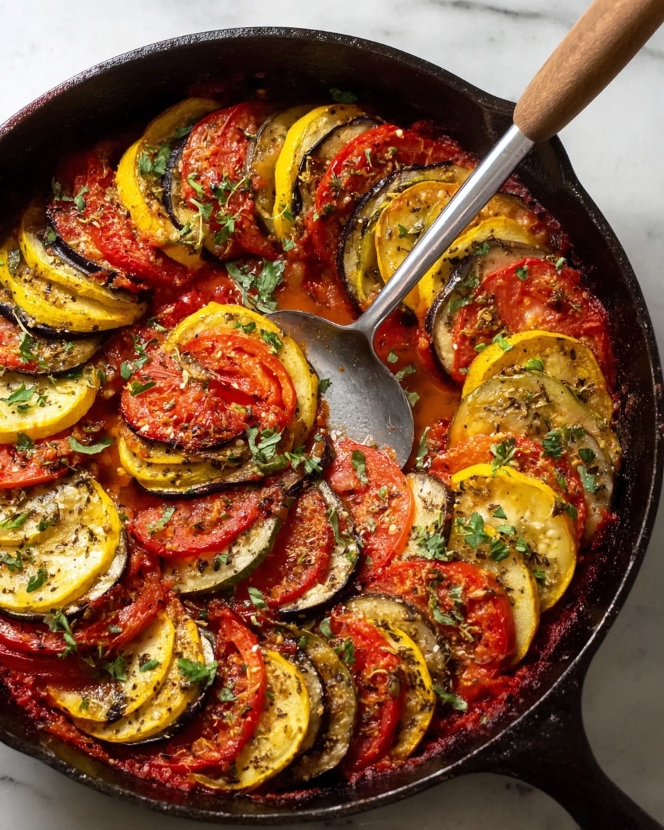 Herb-Infused Ratatouille with Garlic and Tomato Sauce