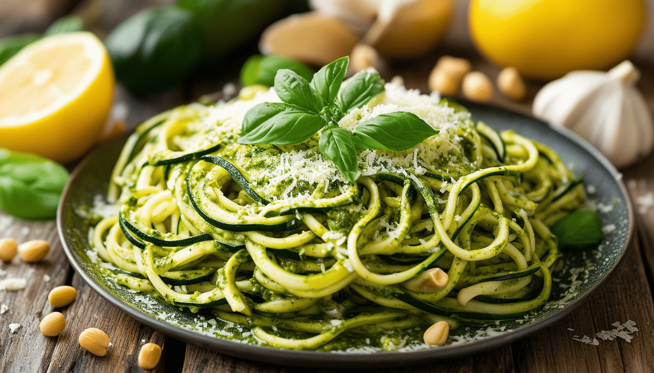 Spiced Nut-Free Pumpkin Seed Pesto with Zucchini Noodles
