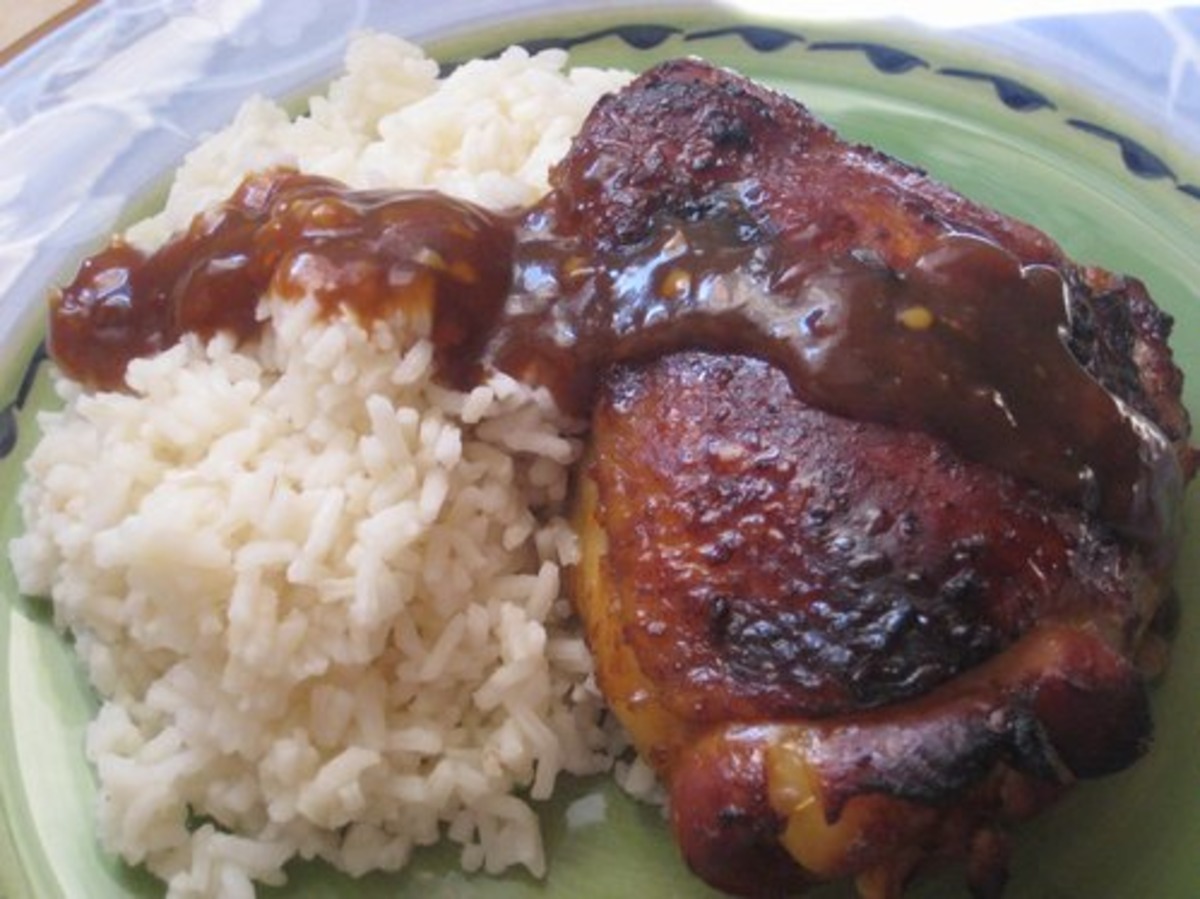 Honey-Soy Glazed Chicken Thighs with Ginger