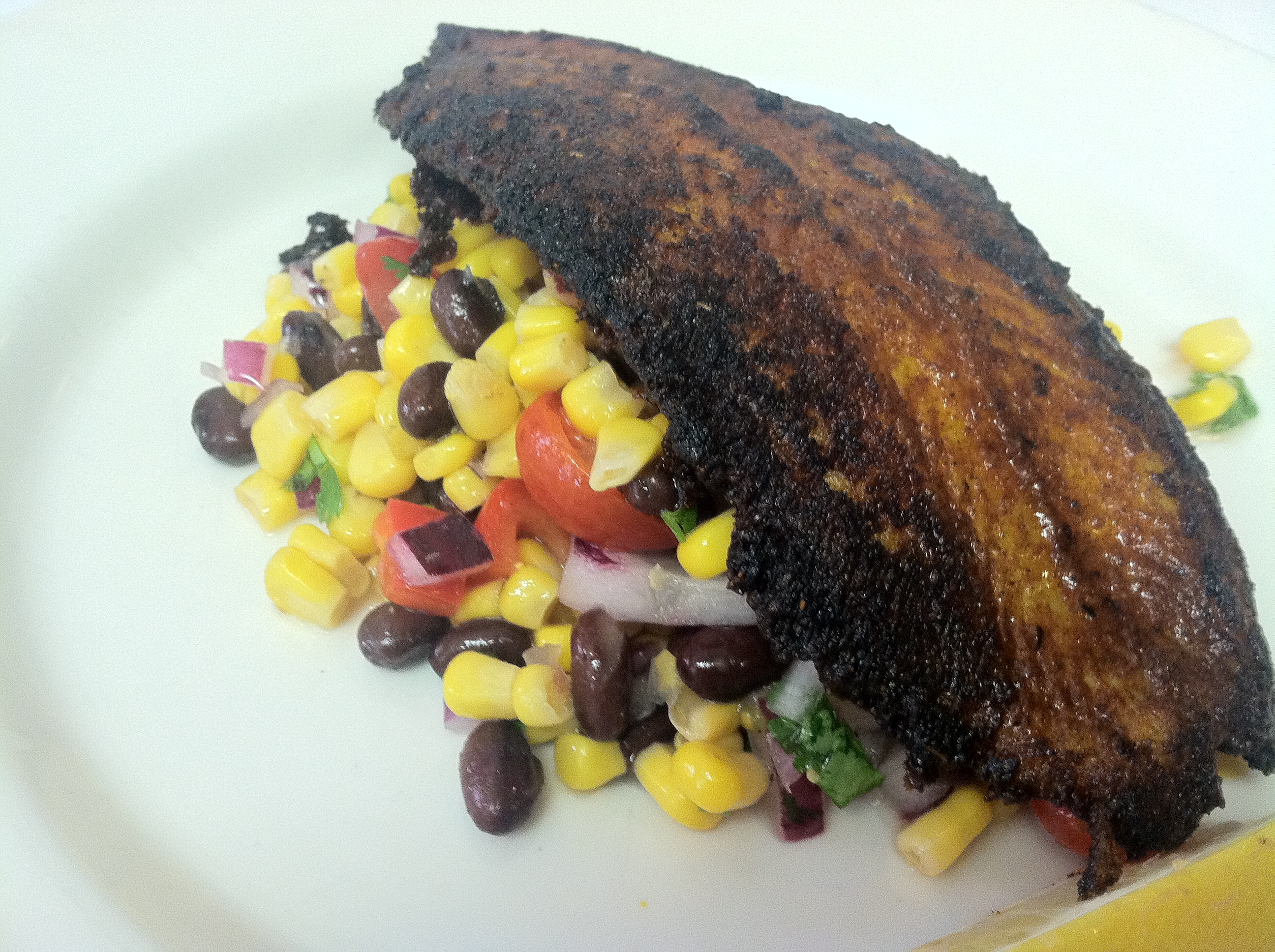 Grilled Cajun-Spiced Catfish with Corn and Black Bean Salad