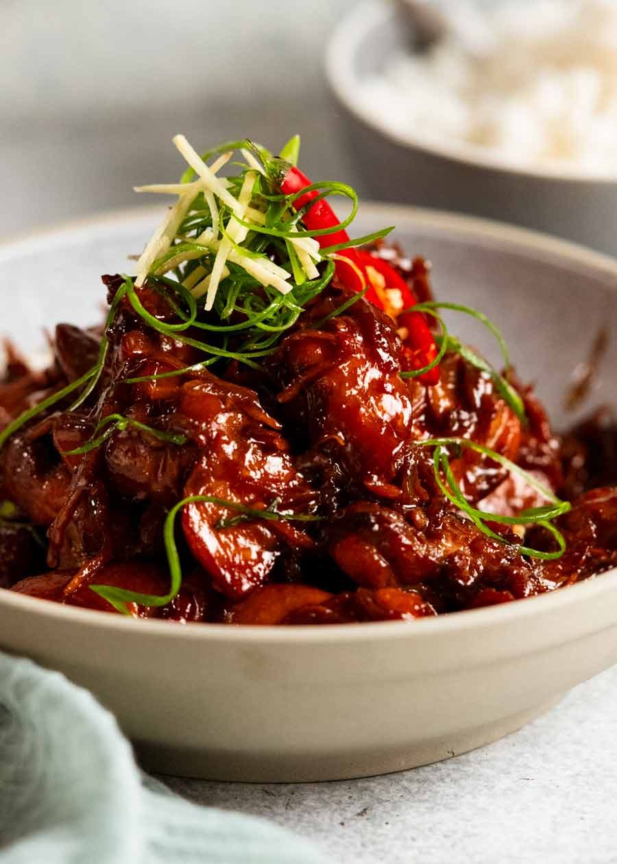 Caramelized Clay Pot Chicken with Ginger and Scallions