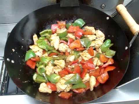 Stacked Tetrimino Chicken Stir Fry with Bell Peppers