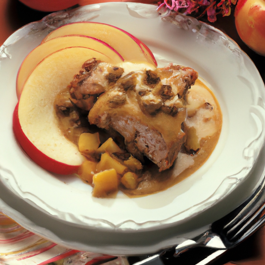 Pan-Seared Pork Chops with Apple and Mustard Sauce