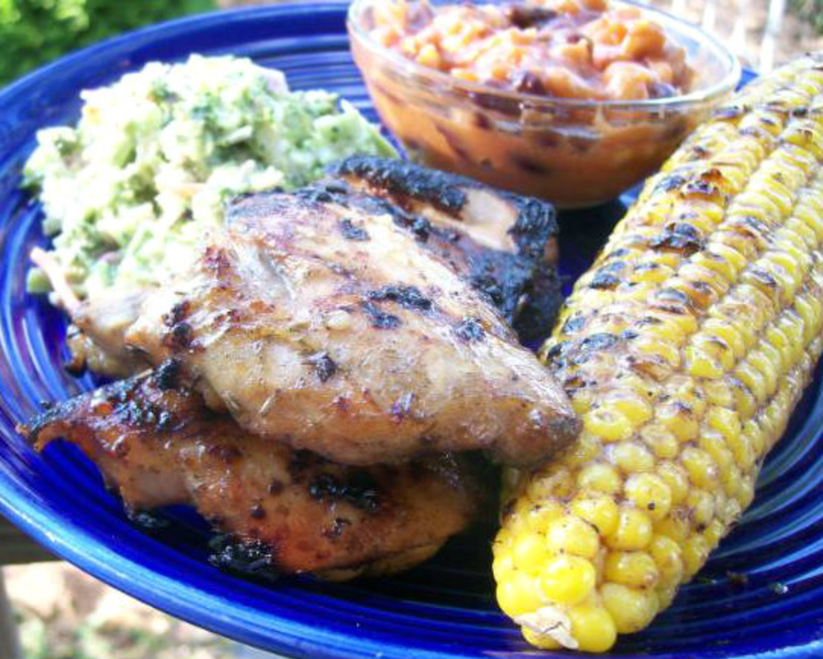 Charcoal-Grilled Garlic Lime Chicken Thighs