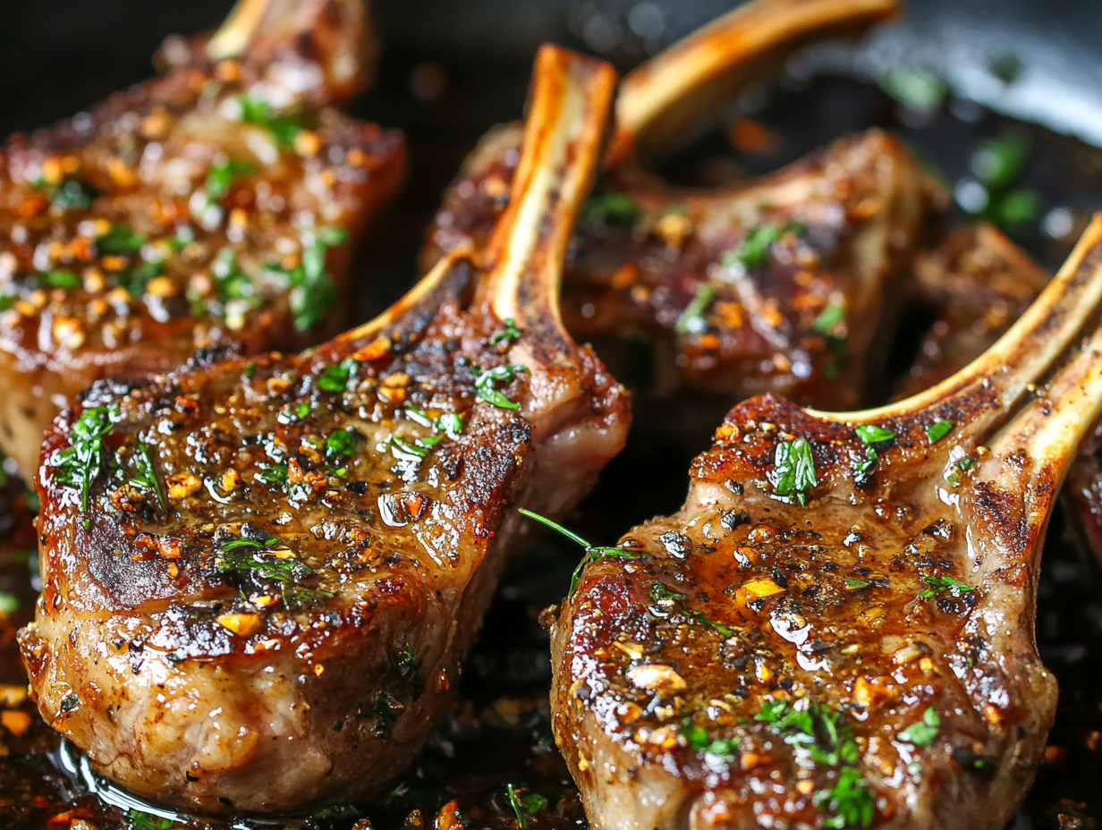 Pan-Seared Lamb Chops with Lemon-Oregano Marinade
