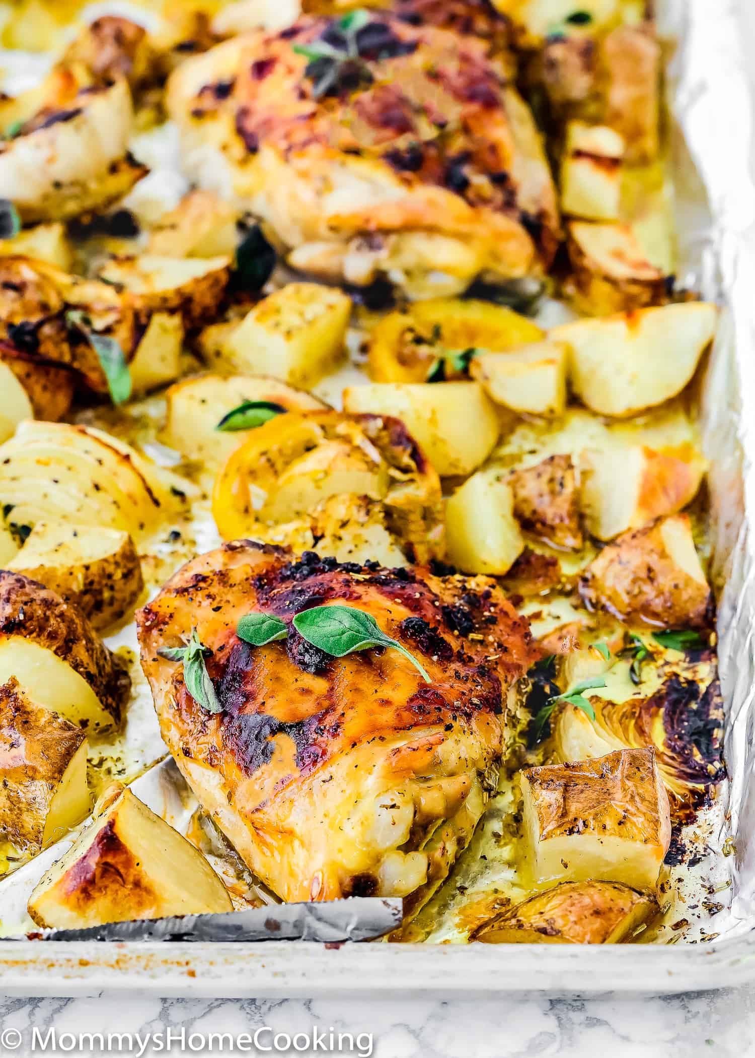 Baked Lemon-Garlic Chicken with Roasted Potatoes
