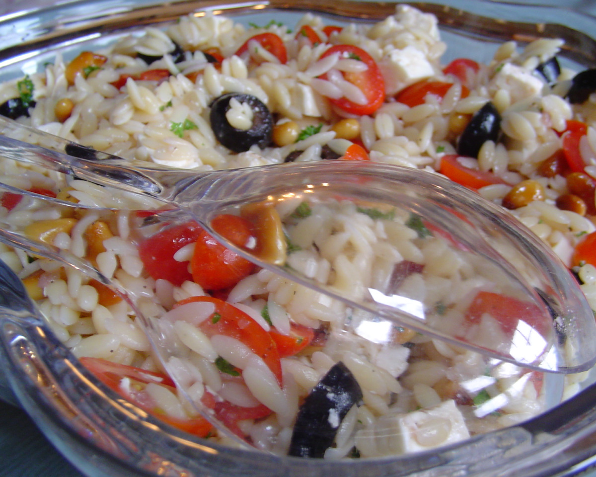 Herbed Lemon Orzo Salad with Feta and Cherry Tomatoes