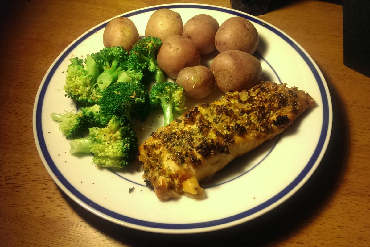 Oven-Baked Salmon with Dijon and Herb Crust