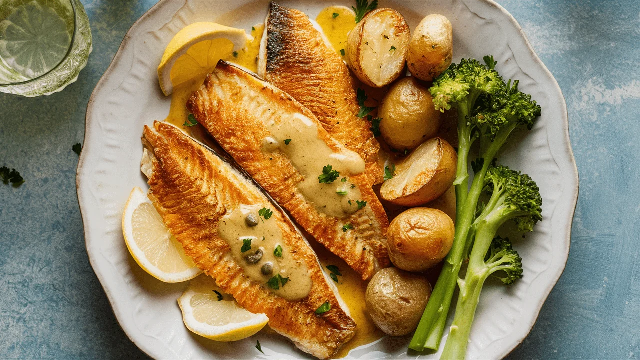 Pan-Seared Sea Bream with Tomato-Caper Sauce and Fennel