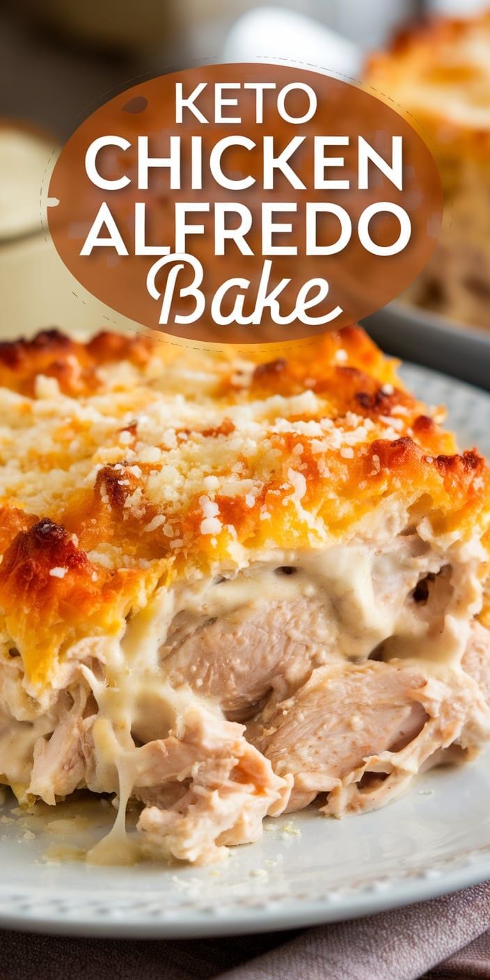 Keto Chicken Alfredo Sheet Pan Bake