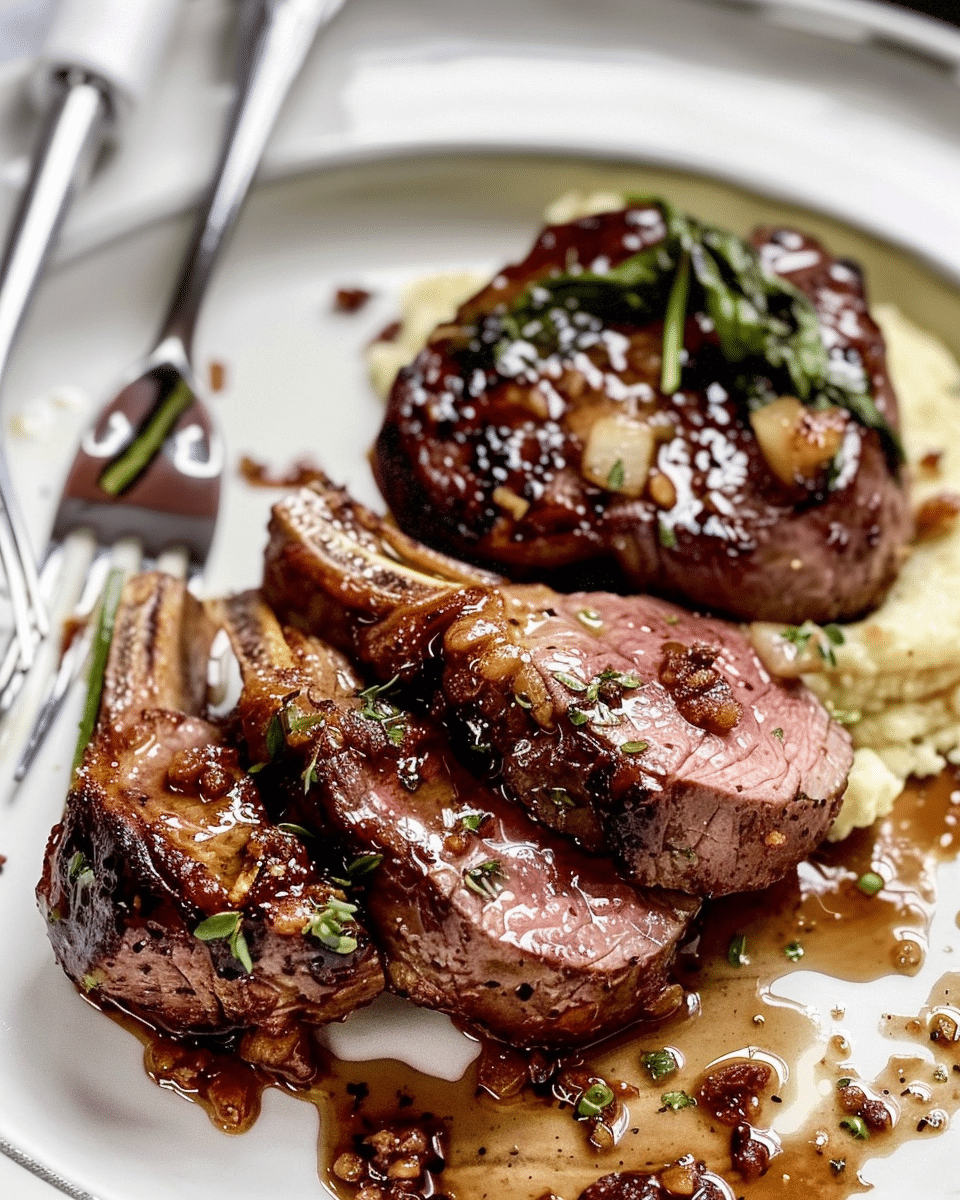 Pan-Seared Lamb Chops with Irish Whiskey Peppercorn Sauce