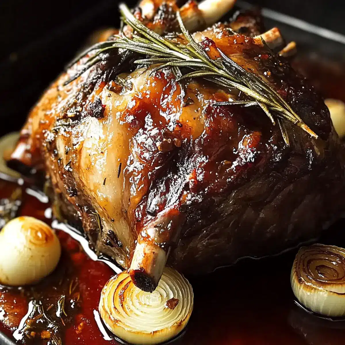 Slow-Roasted Lamb with Garlic and Rosemary