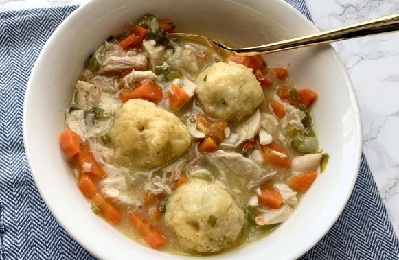 Cornmeal Dumplings in Chicken and Vegetable Stew