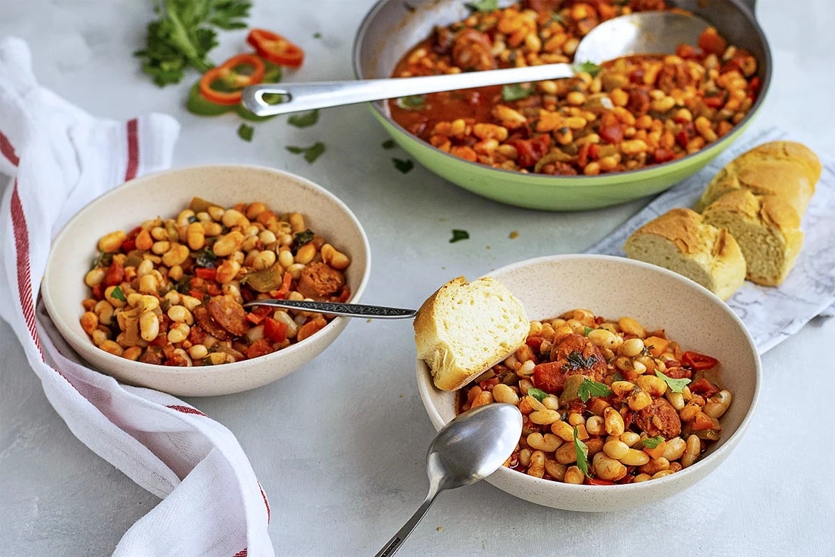 Cajun-Spiced White Bean Stew with Italian Herb Infusion