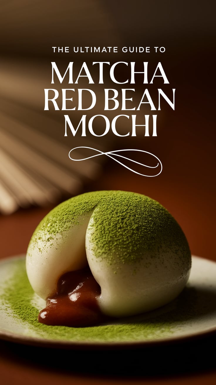 Matcha and Red Bean Mochi Cake