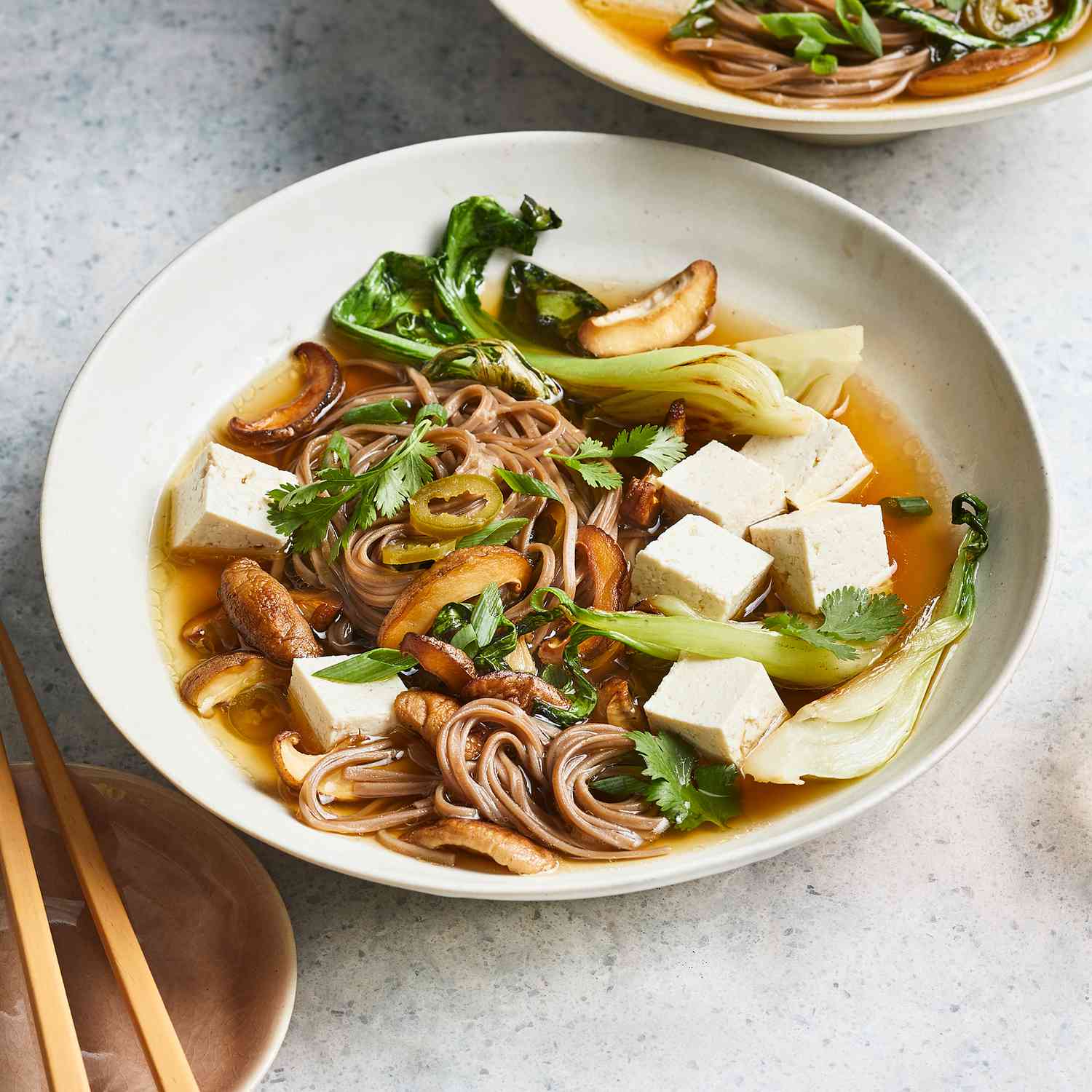Asian Sesame Noodles with Tofu, Bok Choy, and Ginger