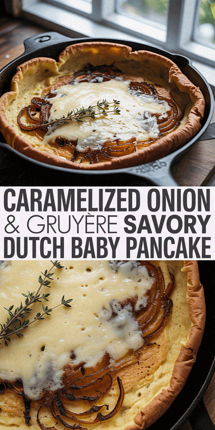 Savory Dutch Baby Pancake with Caramelized Onions and Gruyère