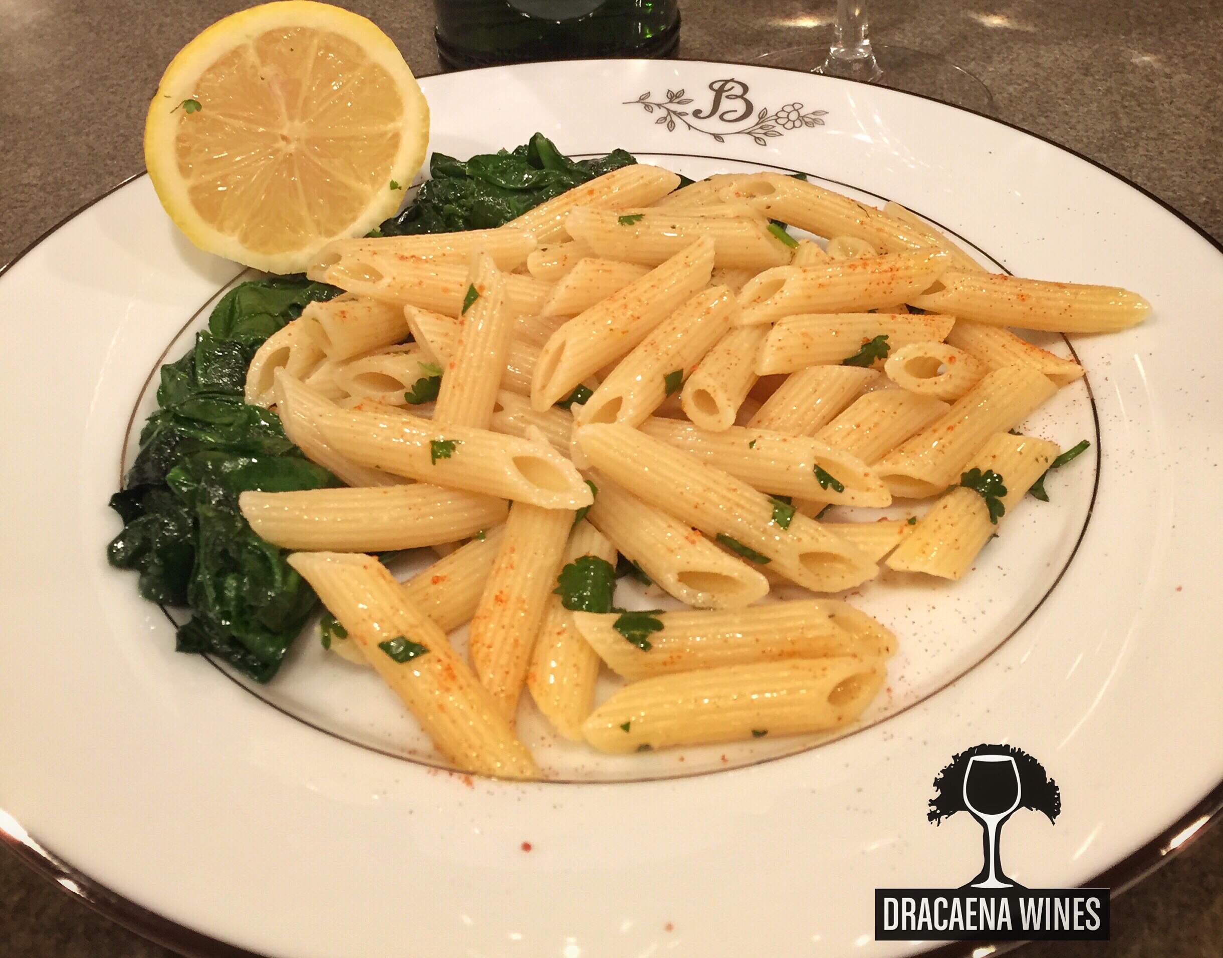 Lemon-Garlic Pasta with Wilted Spinach