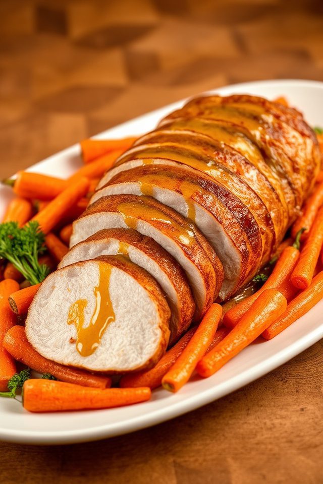Caribbean Rum-Glazed Pork Tenderloin with Spiced Sweet Potato Mash