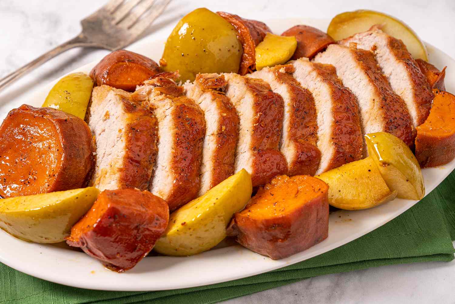Rum-Glazed Pork Tenderloin with Spiced Sweet Potato Mash