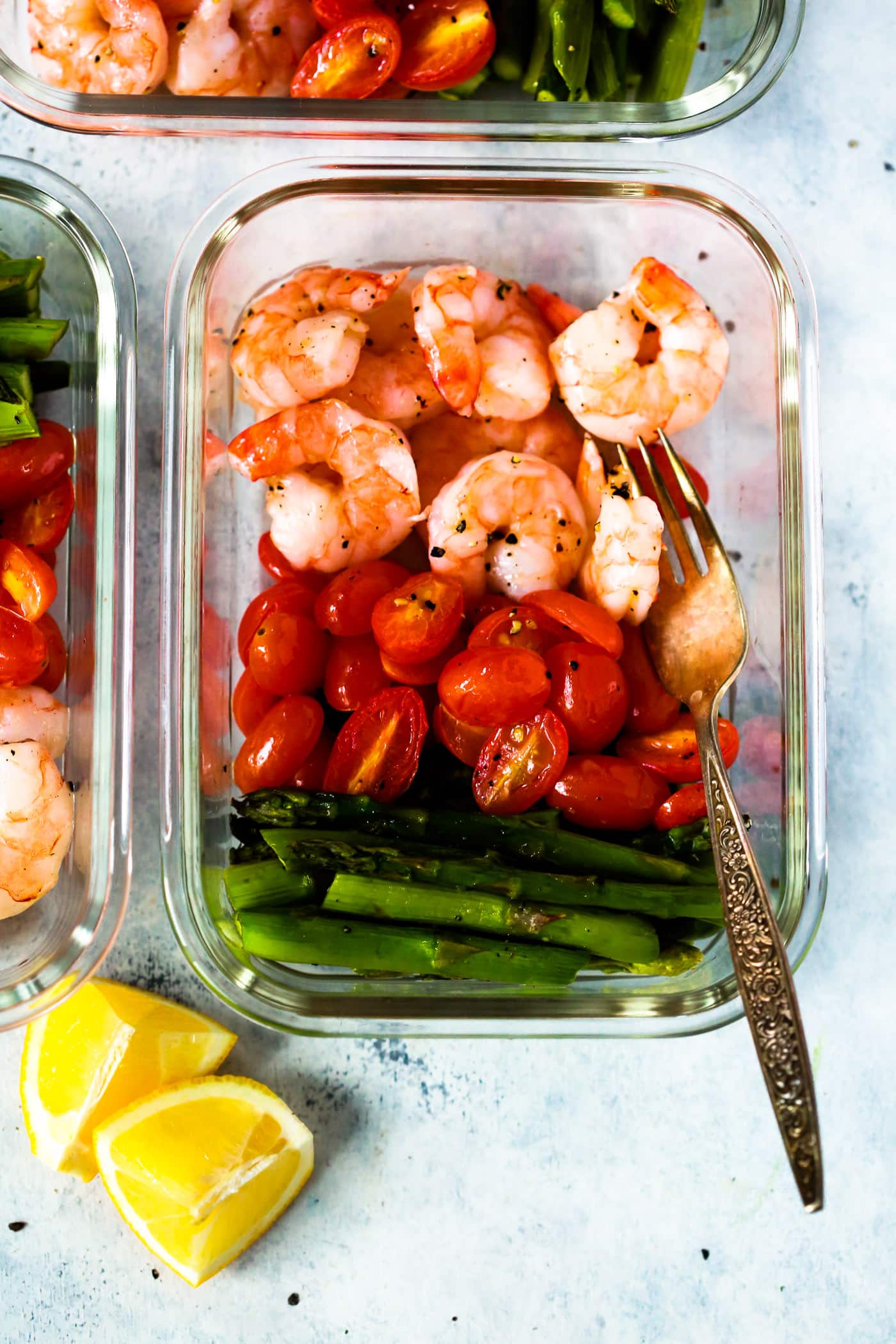 One-Pan Lemon Herb Shrimp with Asparagus and Cherry Tomatoes