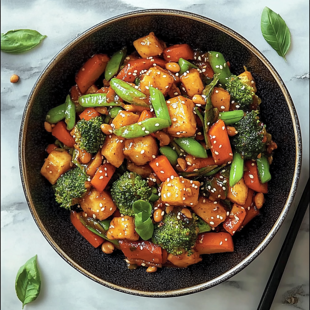 Vegetable Stir Fry with Peanut Sauce