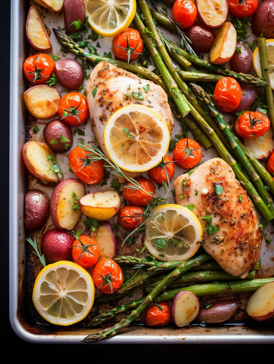 Crispy Sheet Pan Lemon-Herb Chicken with Roasted Veggies