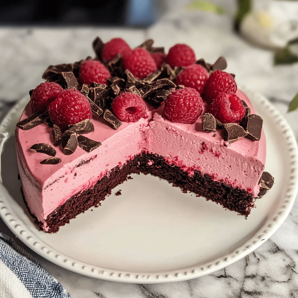 Chocolate-Raspberry Mousse with Rosewater Whipped Cream