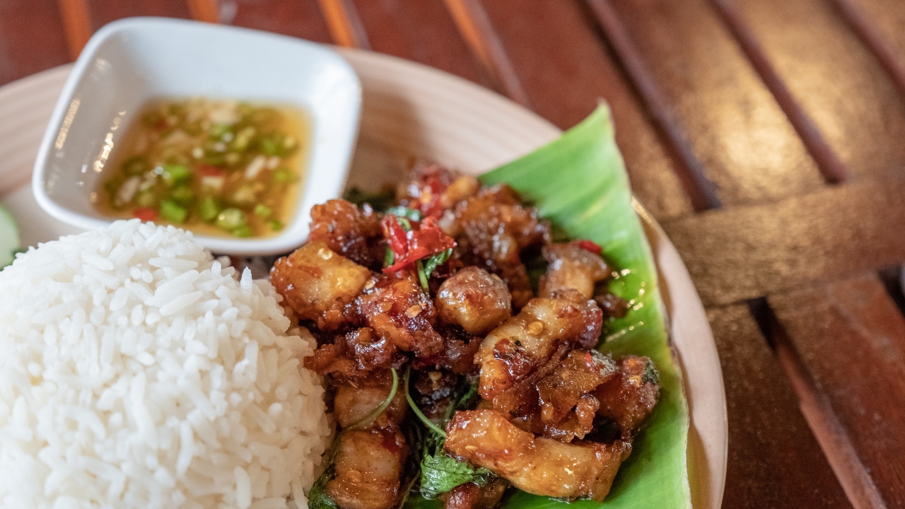Stir-Fried Spicy Thai Basil Pork with Jasmine Rice