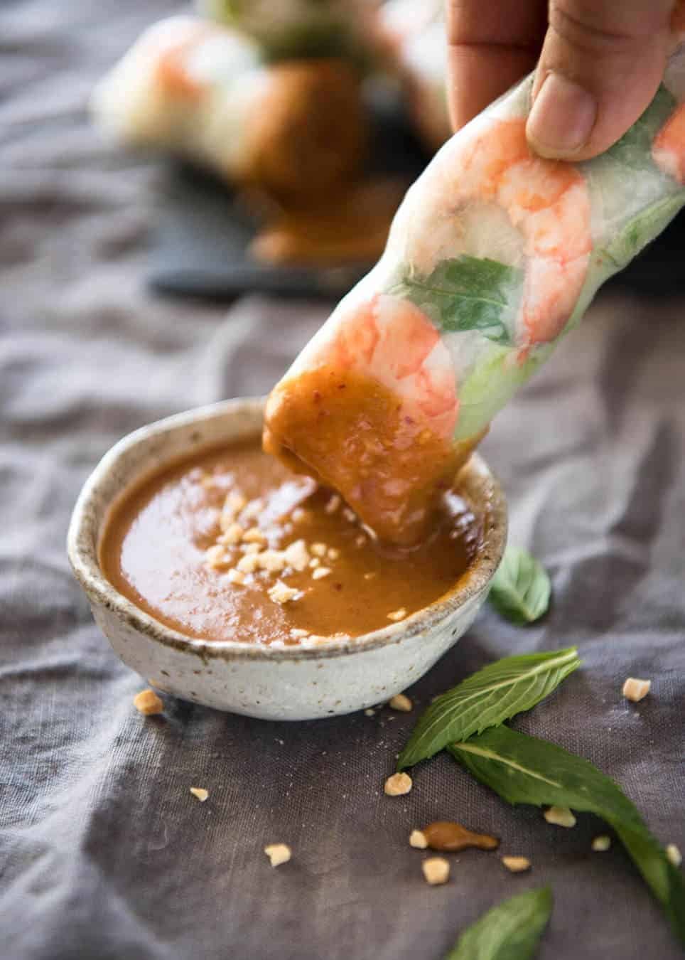 Hidden Greens Vietnamese Rice Paper Rolls with Peanut Sauce
