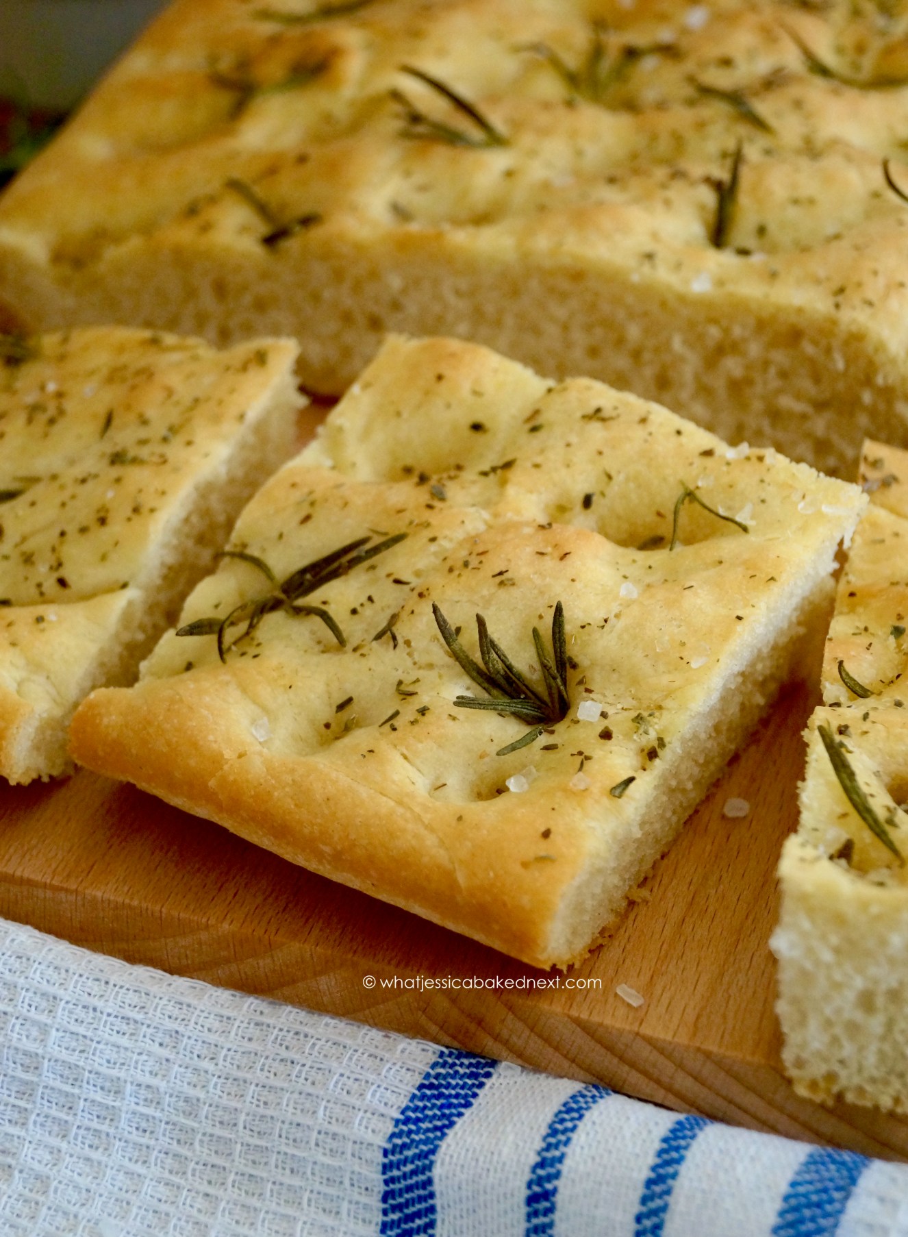 Baked Italian-Style Herb Focaccia with Rosemary and Sea Salt