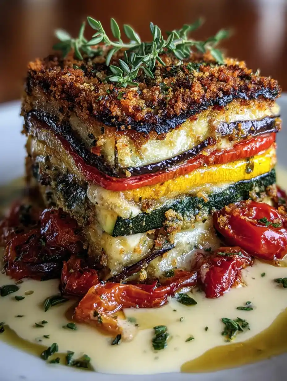 High-Stacked Layered Mediterranean Eggplant Bake