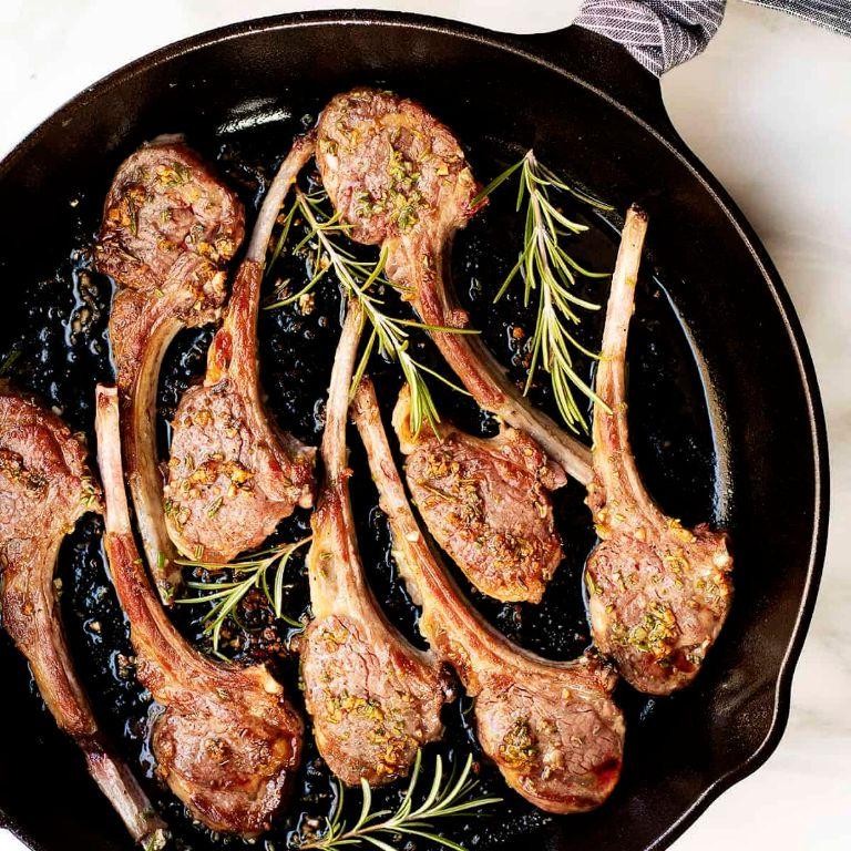 Pan-Seared Irish Lamb Chops with Rosemary and Garlic