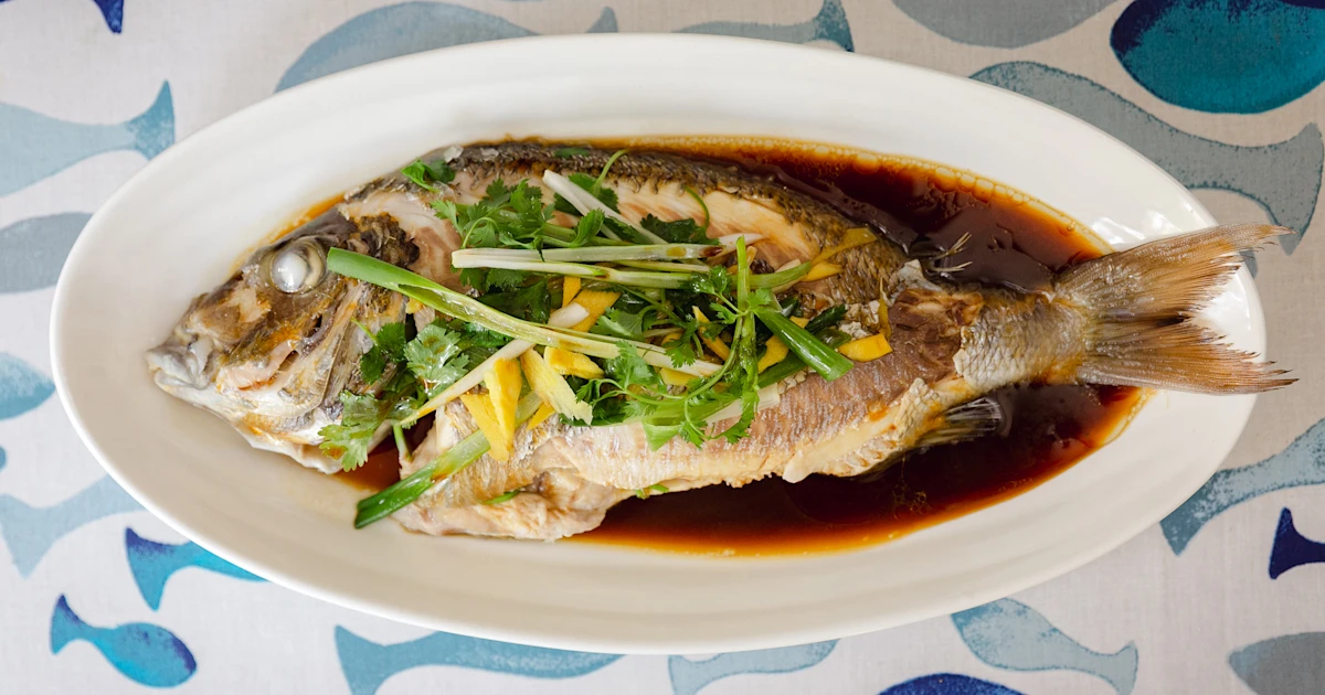 Cantonese-Style Steamed Fish with Ginger and Scallion Oil