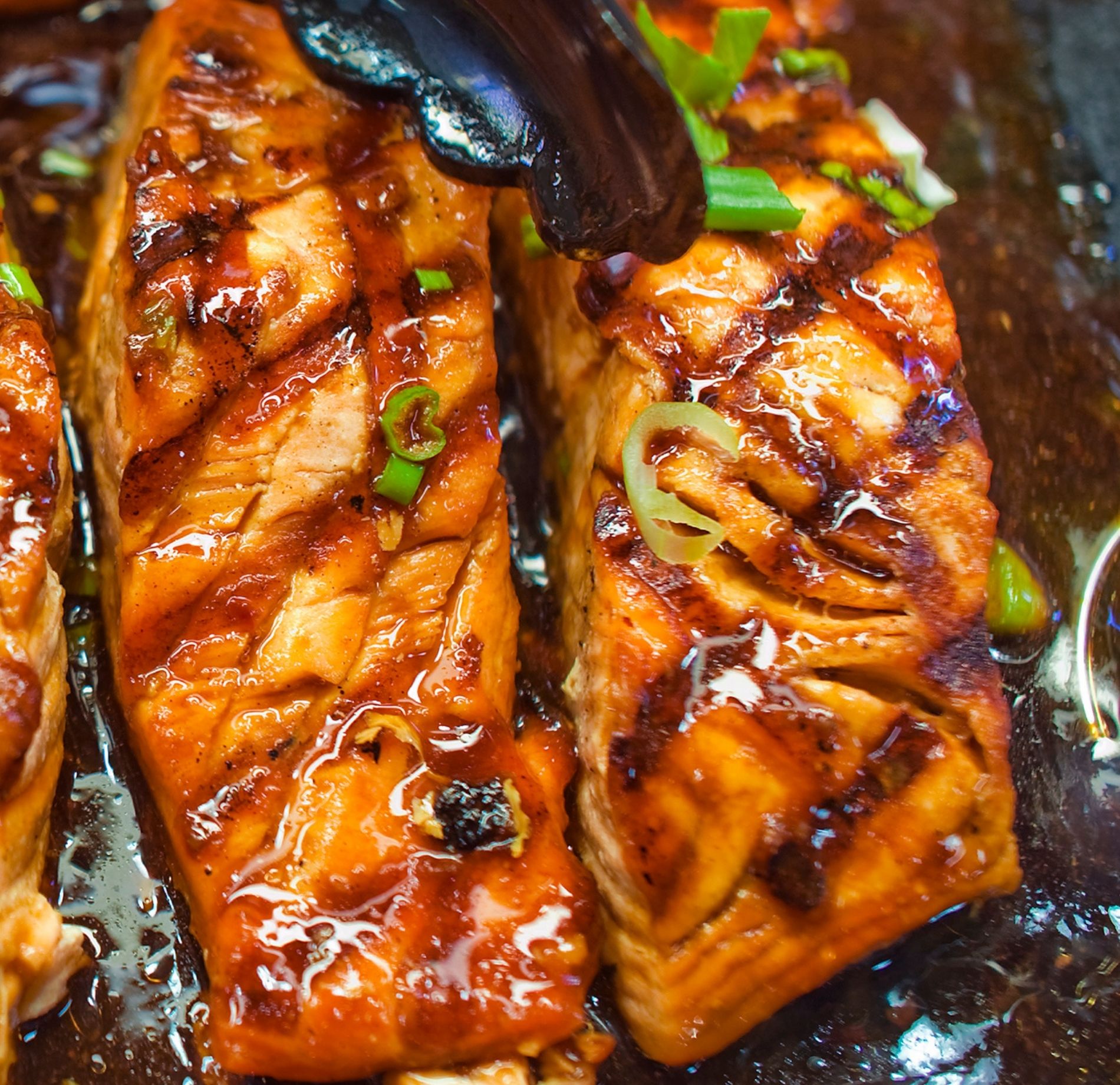 Maple-Glazed Grilled Salmon with Scallion-Lime Butter