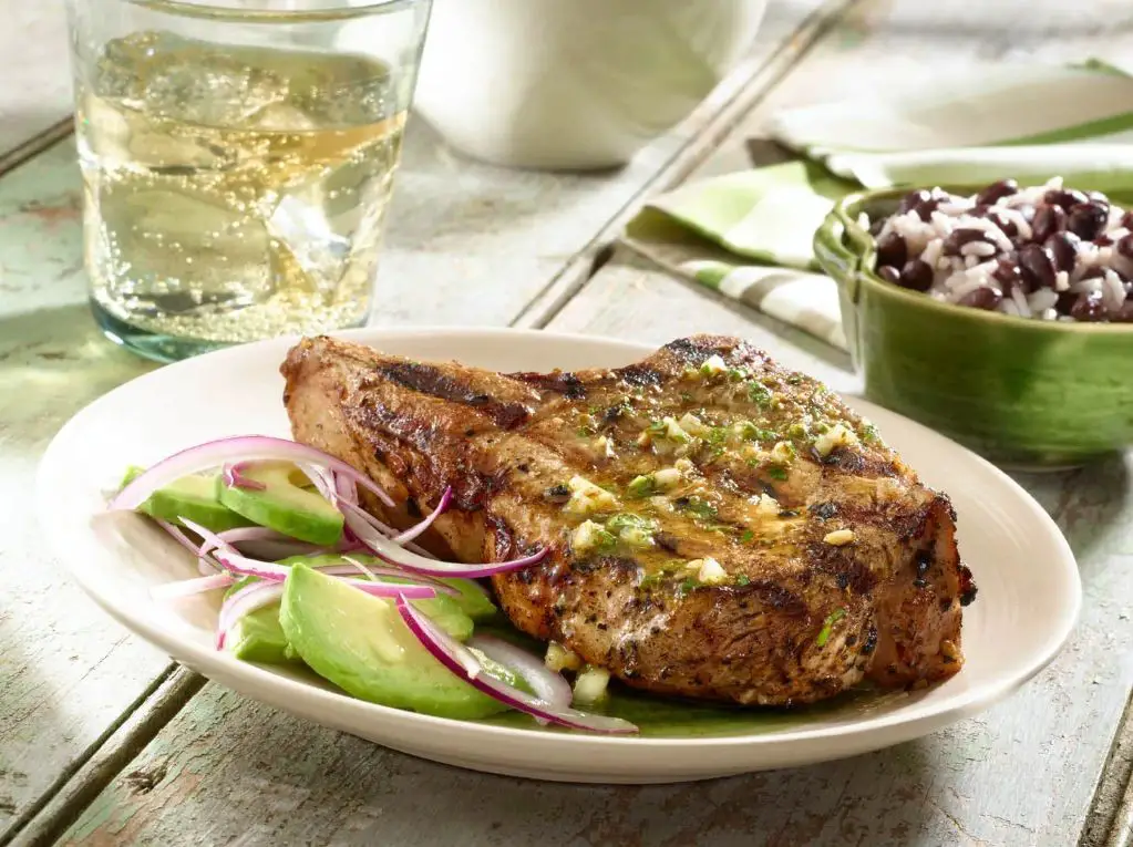 Puerto Rican Mojo-Marinated Grilled Pork Chops