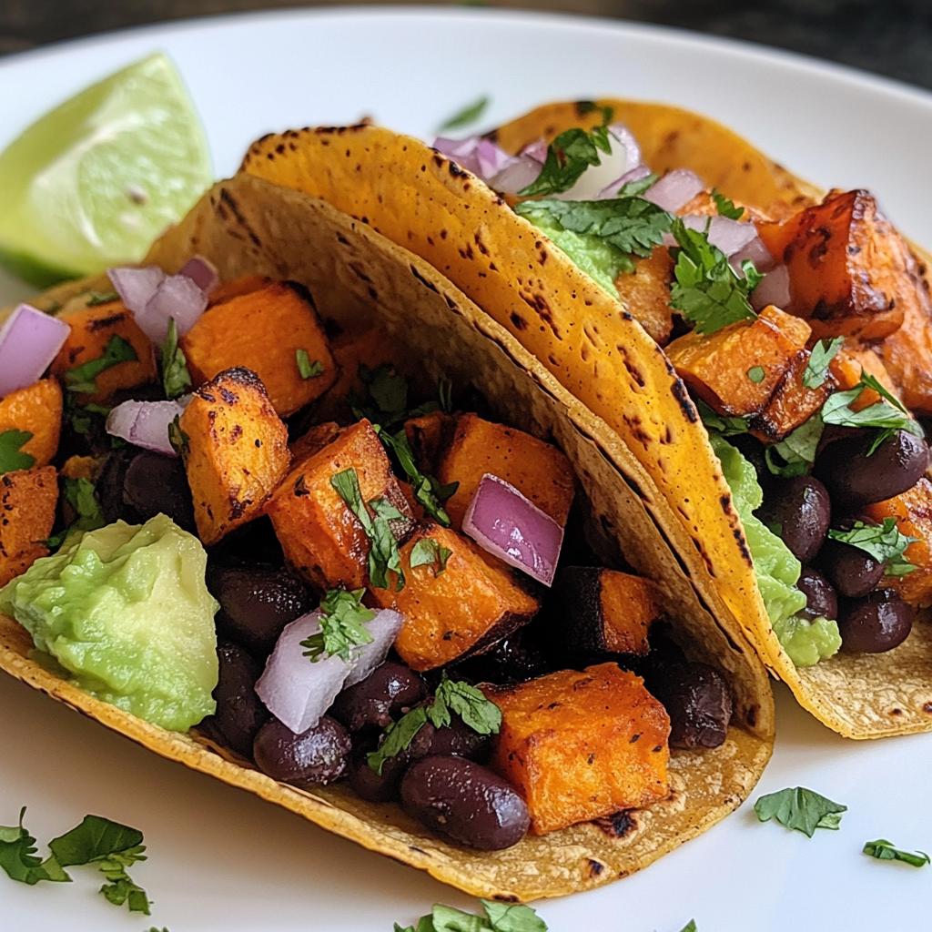 Spiced Tiki Sweet Potato and Black Bean Tacos