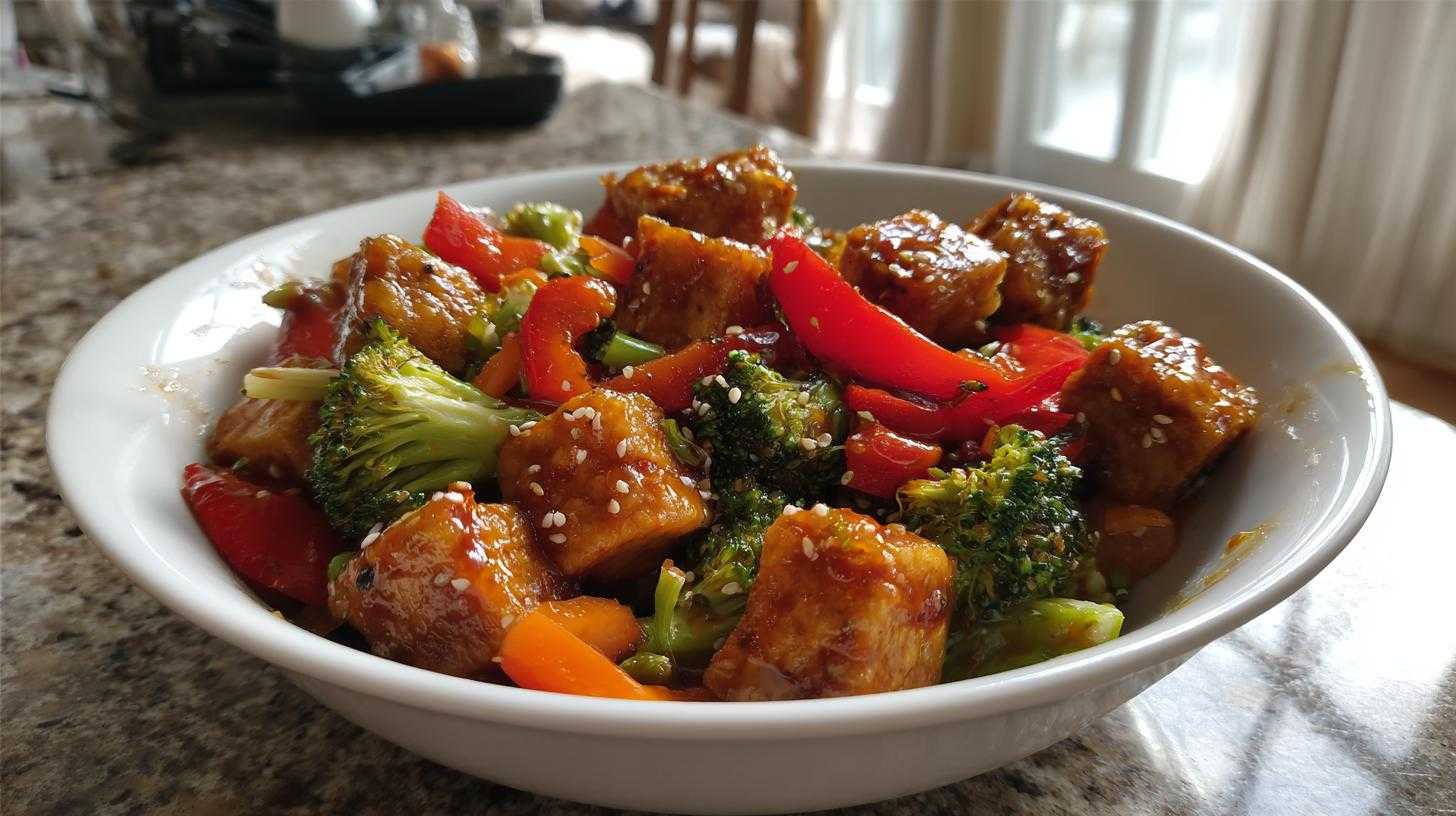 Pan-Fried Tofu with Sesame-Ginger Sauce