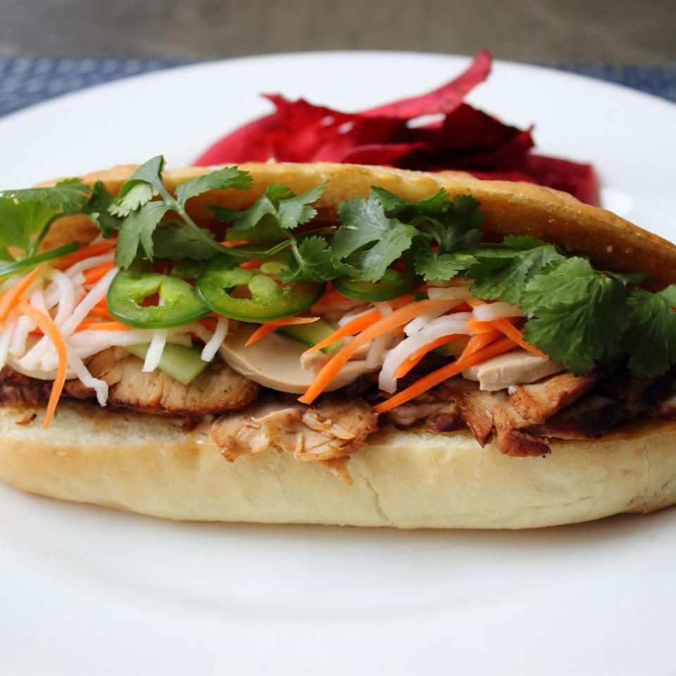 Slow-Roasted Five-Spice Pork Bánh Mì Sandwich