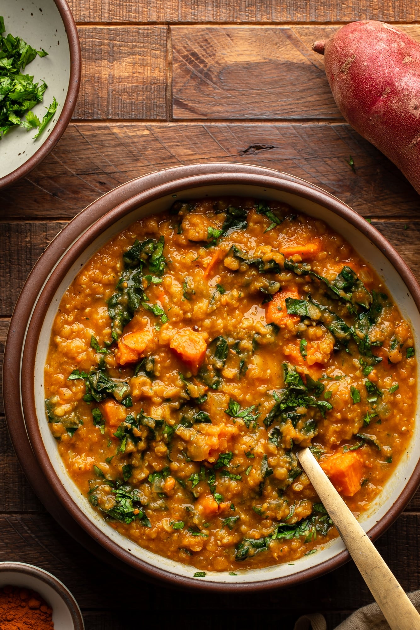 Layered Vegan Lentil and Sweet Potato Stew