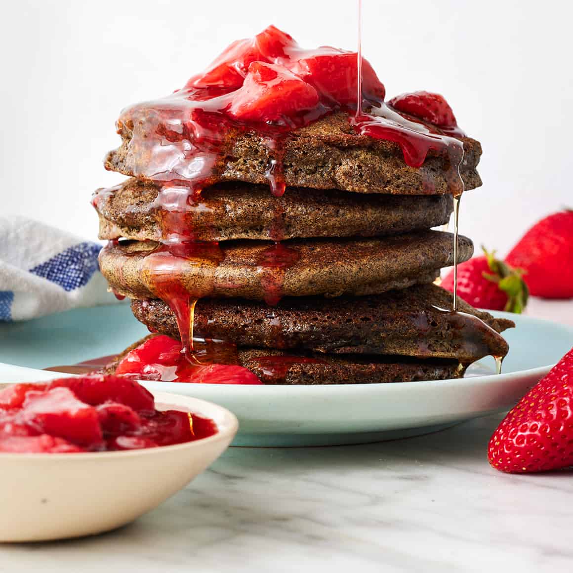 Pan-Fried Buckwheat Pancakes with Seasonal Fruit Compote