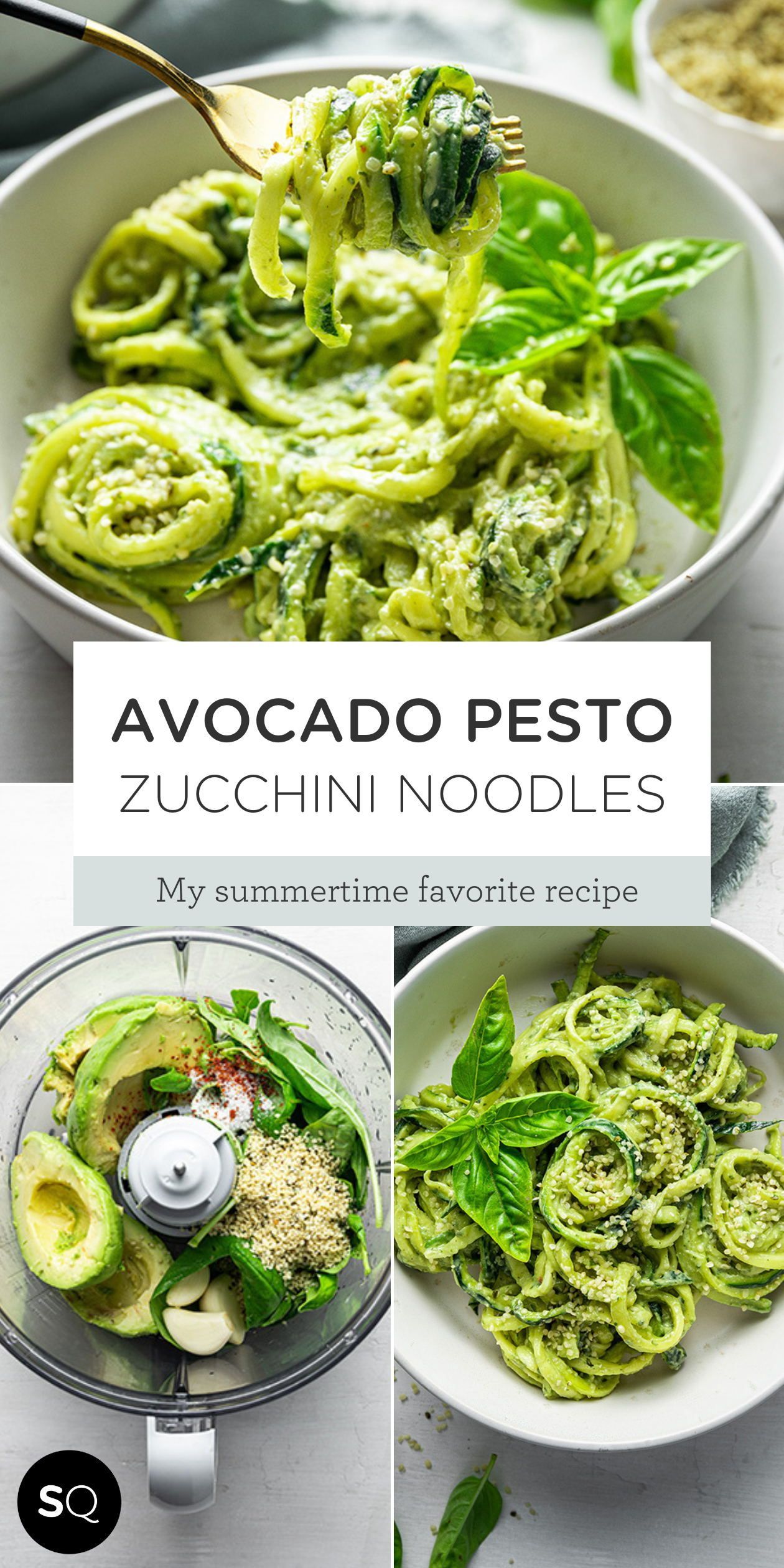 Avocado & Zucchini Noodles with Lemon-Pea Pesto
