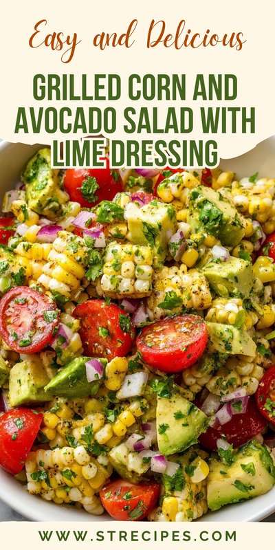 Grilled Corn Salad with Avocado Lime Dressing