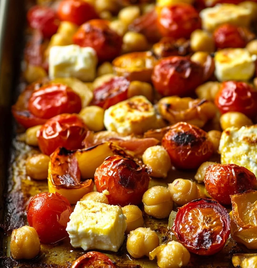 Sheet Pan Harissa-Spiced Chickpeas and Roasted Vegetables