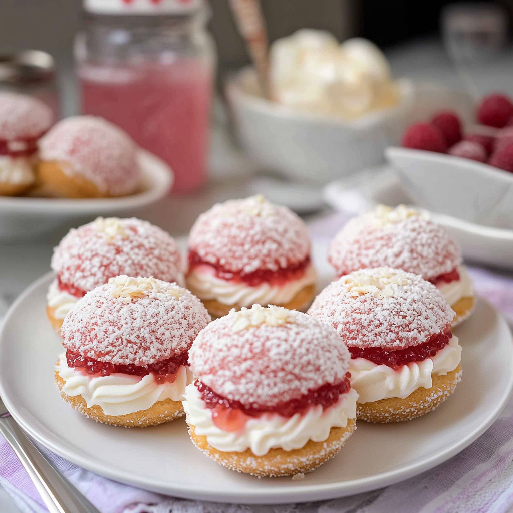 Raspberry Jelly with Clotted Cream Custard